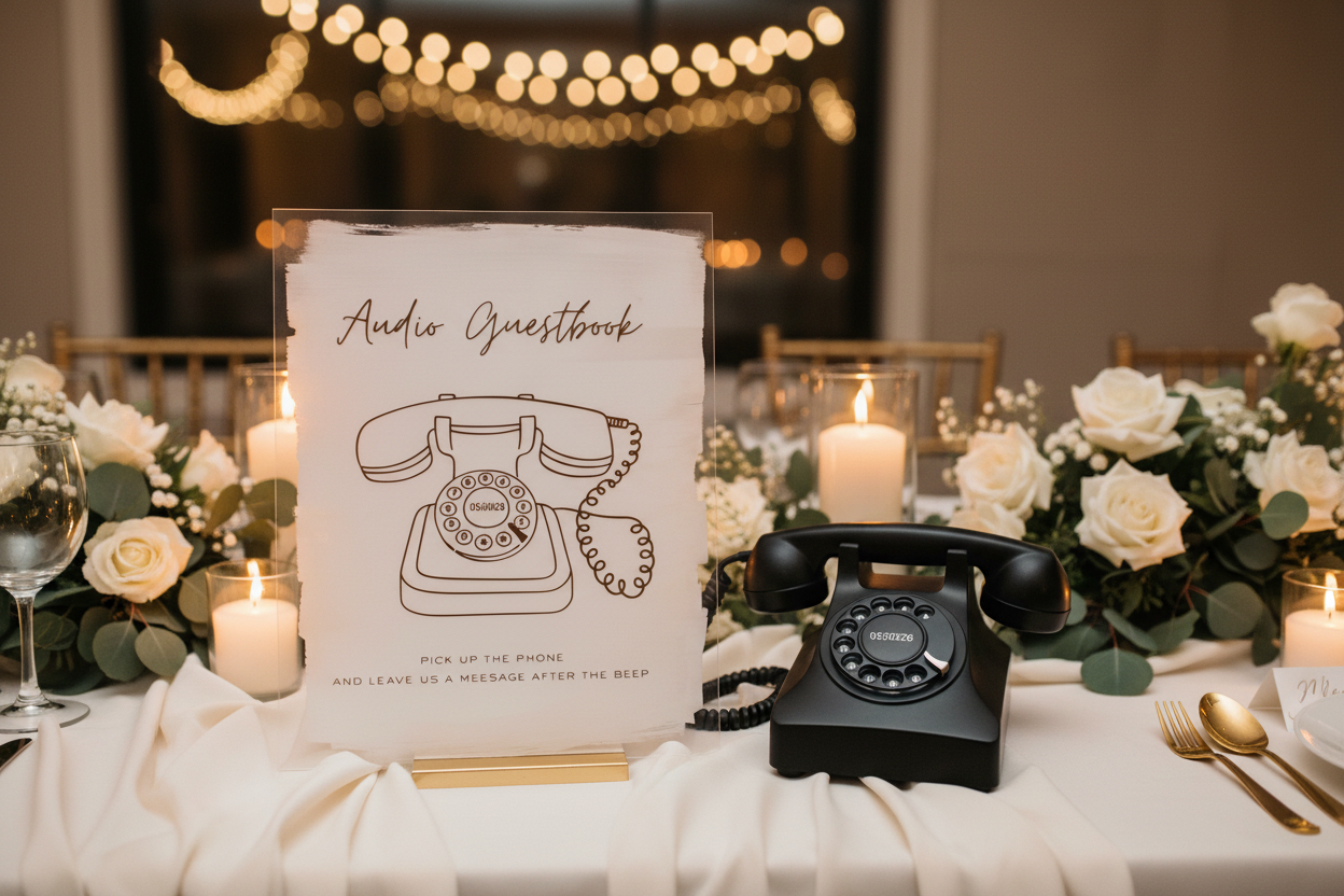Audio Guestbook Sign – Wedding Reception, Black