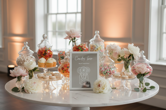 Mirror Candy Bar Sign - Wedding Setting