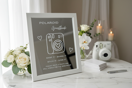 Mirror Guestbook Sign - Marble Background